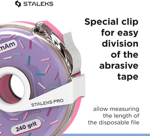 Disposable white abrasive tape papmAm EXPERT 240 grit in a plastic case