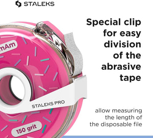 Disposable white abrasive tape papmAm EXPERT 150 grit in a plastic case